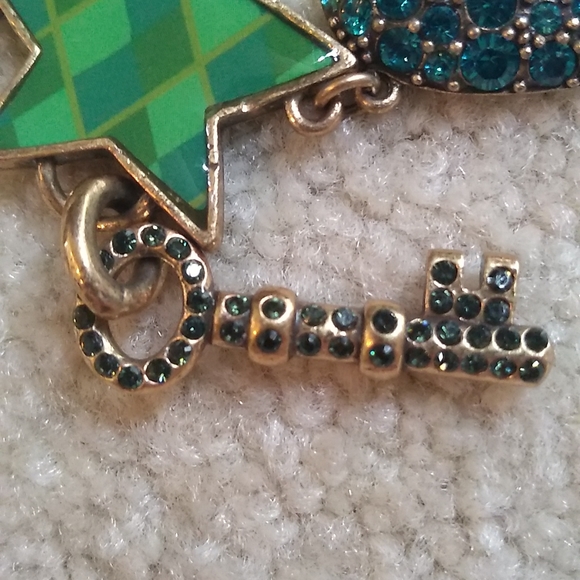 Pilgrim Danish Designs Gold Plated Green Enamel and Crystal Bracelet - Picture 7 of 8